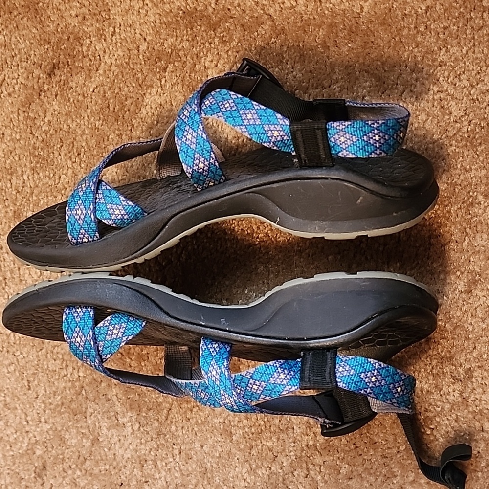 Chaco Classic Z/2 Sandals in Teal purple diamond weave - Picture 8 of 13